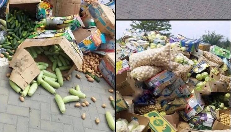 На російському блокпосту викинули тонни овочів