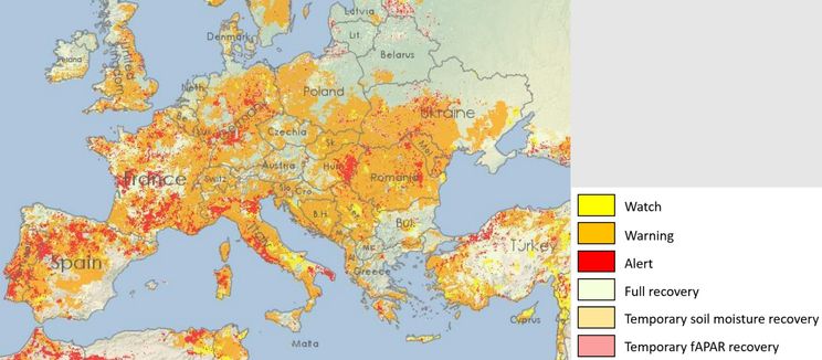 Сильна посуха в Європі матиме вплив і в наступні місяці