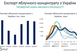 В експорті садівничої продукції України лідирує яблучний концентрат