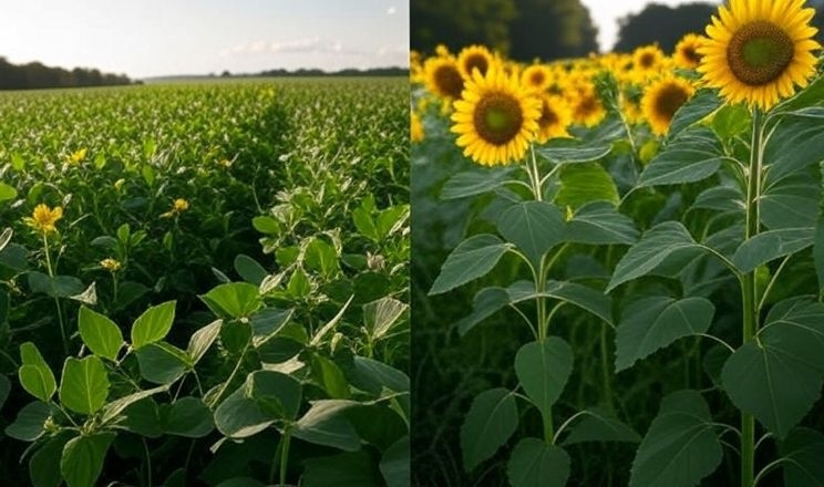 Сою та соняшник атакують грибки, віруси й комахи