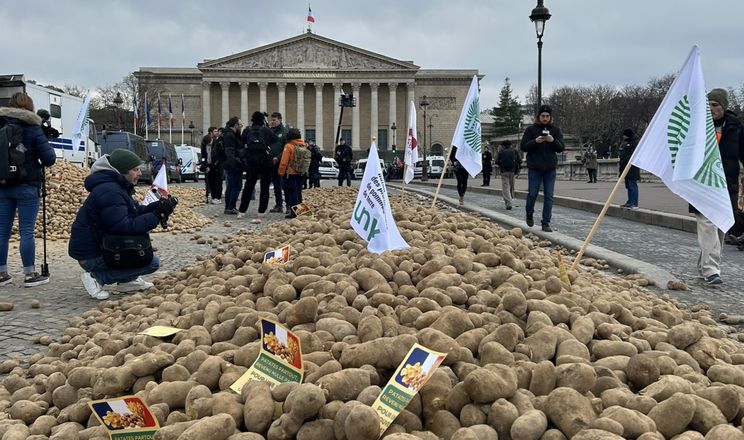 У Парижі фермери-протестувальники роздавали картоплю безкоштовно