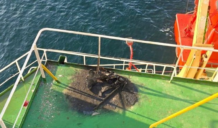 російський БпЛА влучив у цивільне судно, яке прямувало Українським коридором